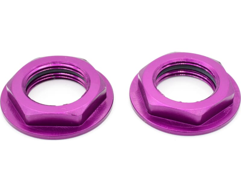 Aluminum Purple Flanged M17 23mm Hex Lock Nut (2)