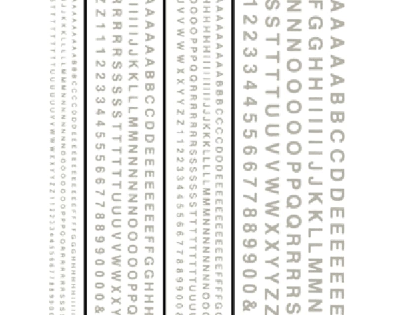 Railroad Gothic Letters White