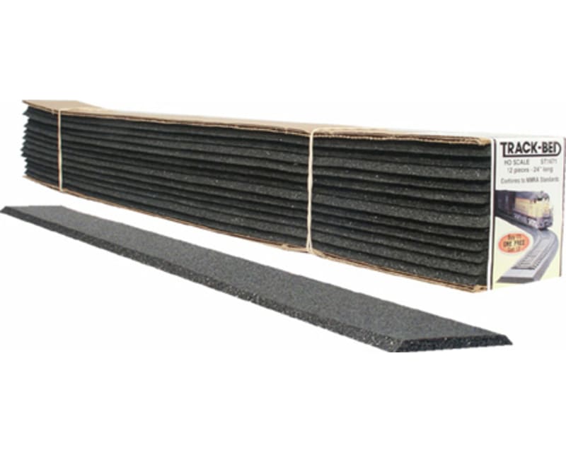 N Scale 2 Foot Track-Bed Strips Pack of 12