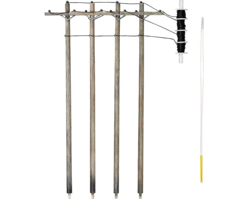 Tap to zoom HO Wired Poles Single Crossbar