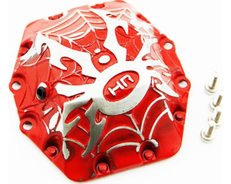 discontinued Spider AR60 Axle Diff Cover (Red) - Yeti Wraith AX1