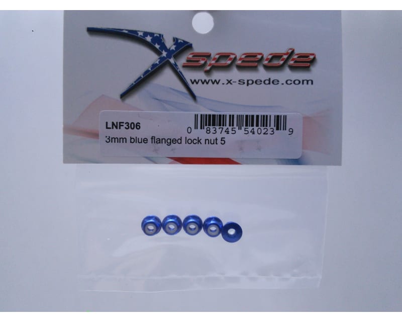 3mm Blue Flanged Lock Nut (5)