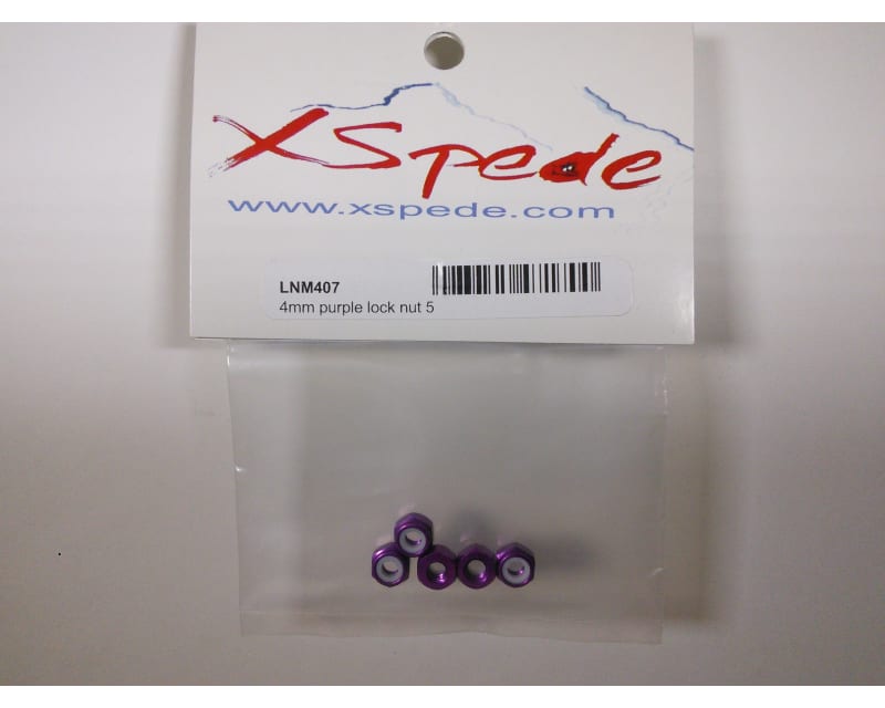 M4 Aluminum Locknuts with Nylon Inserts (5)(Purple)