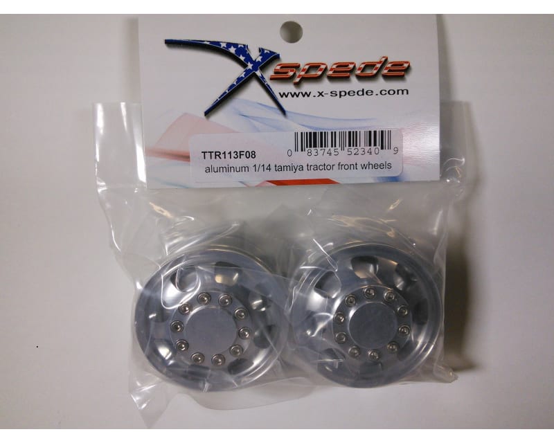 Silver Aluminum 1/14 Tamiya Tractor Front Wheels
