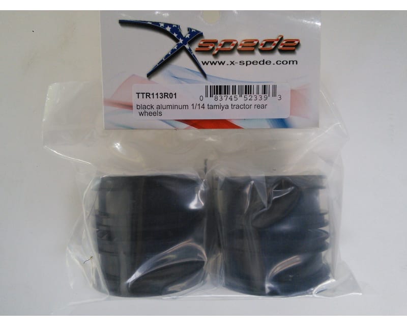 Tap to zoom Black Aluminum 1/14 Tamiya Tractor Rear Wheels