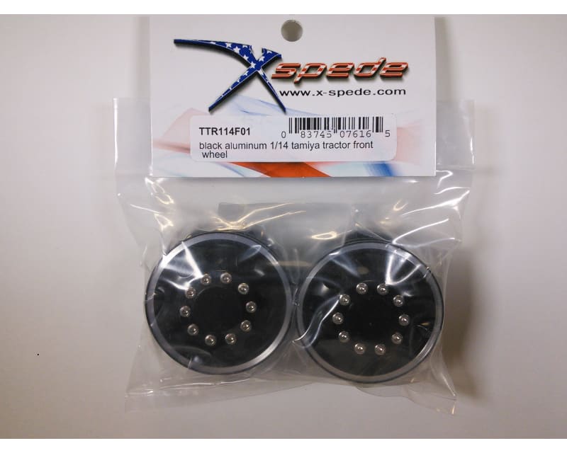 Black Aluminum 1/14 Tamiya Tractor Front Wheel
