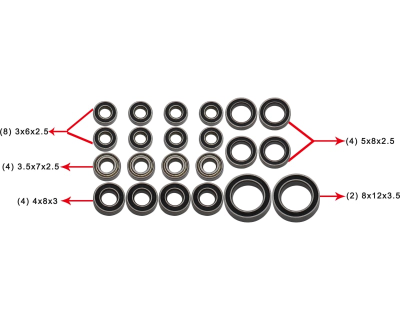 22 pieces Sealed Bearing Kit - TRX4-M