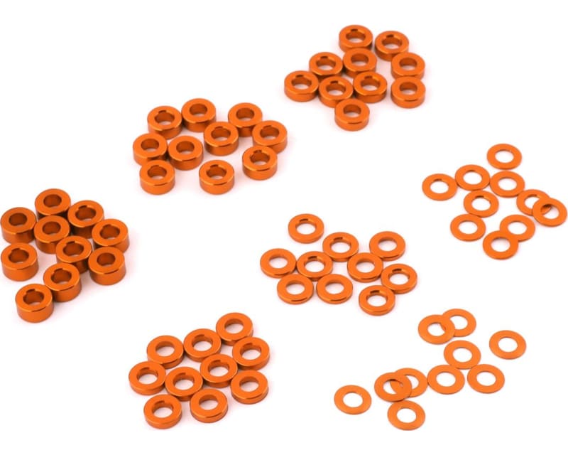 3x0.25/0.5/1.5/2/2.5/3mm Flat Washer Set (Orange) (70)