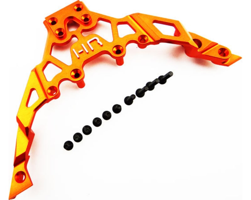 Aluminum Front Upper Chassis Bulkhead Clip (Orange) - Axial Yeti