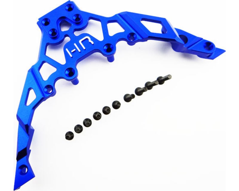 Tap to zoom Aluminum Front Upper Chassis Bulkhead Clip (Blue) - Axial Yeti
