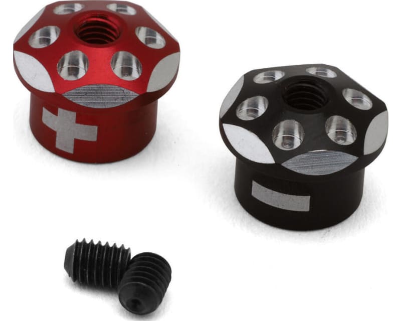 Aluminum Battery Plug Grips (Red/Black) photo