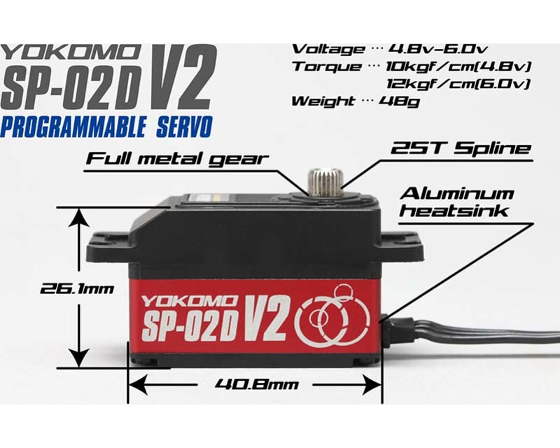 Yoksp-02dv2r Yokomo Sp-02dv2 Steering Servo: Red (Sp-02dv2rp)