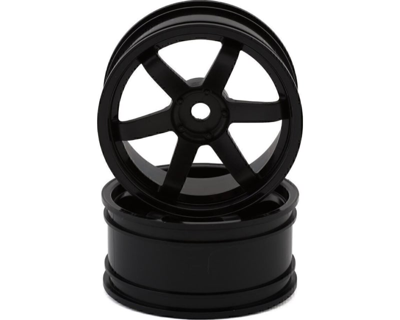 6-Spoke Drift Wheels (Black) (2) (7mm Offset)