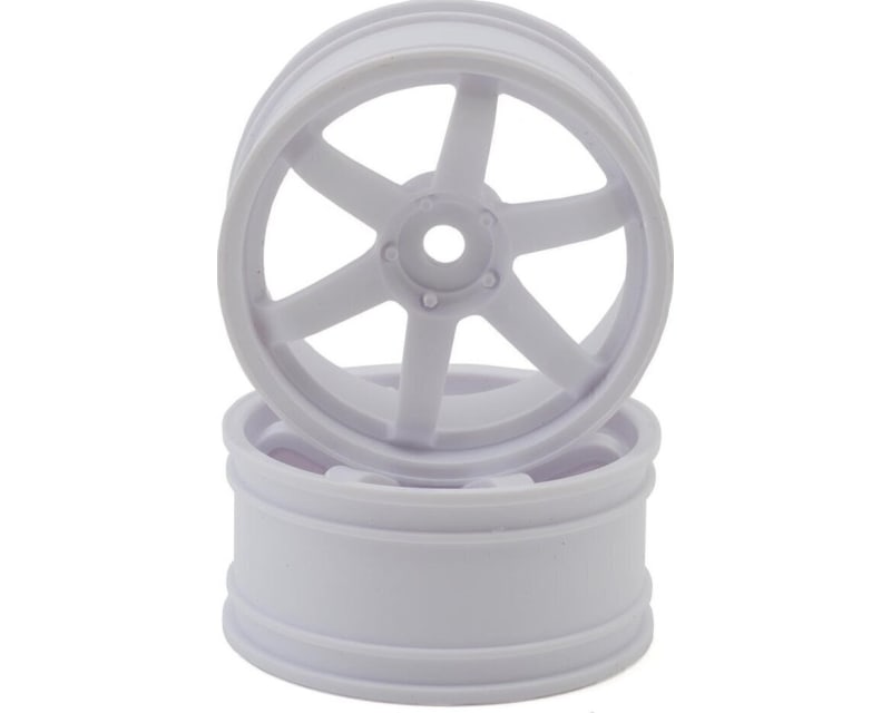 6-Spoke Drift Wheels (White) (2) (7mm Offset)