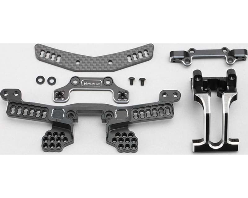 Yoky2-Op4a Opt Parts Set: Almn Shock Twr & Front Blackhead