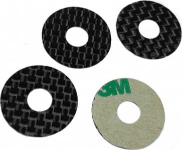 1UP Racing 1UP10401 - Adhesive Backed Carbon Fiber Body Washers 0.8 Inch Od