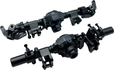 Racers Edge RCE1970BK - Black Aluminum Axle Housing Set (Front & Rear) for CEN F0RD F-45