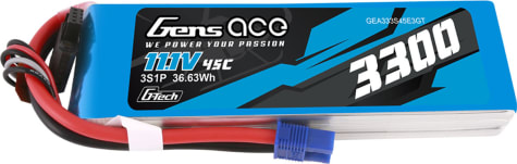 Gens Ace GEA333S45E3GT - 11.1V 3300mAh 3S 45C G-Tech Smart LiPo: EC3