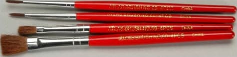 Atlas Brush Co., Inc. ABS604PS - Atlas Brush Red Sable 4pc Flat & Round Brush Set