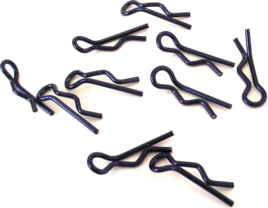 Hot Racing AC01MA06 - Blue bent Body Clips 22mm long 1.2mm wire (10)