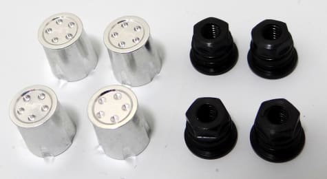 Hot Racing ACC74MB08 - discontinued Aluminum Wheel Nut Caps and M4 Nuts (Silver)(4) - F