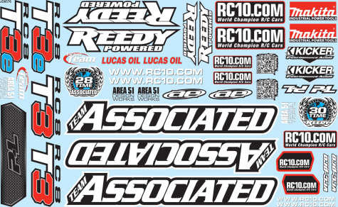 Associated ASC81325 - Decal Sheet RC8T3/T3e