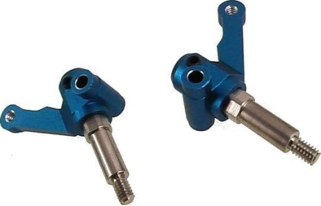GPM Racing AT4021T - Associated T4 Blue Aluminum Steering Knuckles W/Titanium Axle