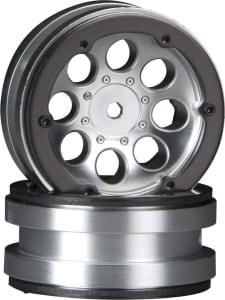Axial Racing axiAX8088 - discontinued Axial 1.9 8 Hole Beadlocks - Satin Chrome (2 Pieces