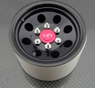 Hot Racing BLW22H01 - discontinued Black Steel 2.2 Beadlock 6-Lug 8-Hole Wheels 12mm H