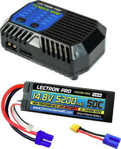Common Sense RC CMSPP-092 - POWER MINI Charger + 1 x 14.8V 5200mah 50C Hard Pack w/ EC5