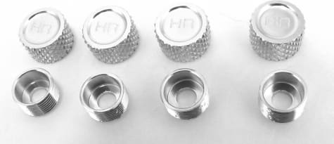 Hot Racing CW33708 - discontinued Silver Aluminum M3 Screw Head Caps and Washers (4)