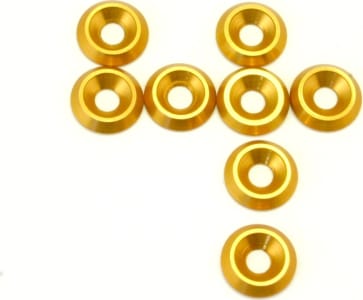 Hot Racing CW34904 - Gold Aluminum 4mm Countersunk Washer (8)