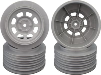DE Racing DER-DS4-AS - 4 pieces Speedway SC Wheels for SC10 / SC5M +3mm Silver