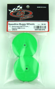 DE Racing DER-SB-AFG - Speedline Wheels for Assocated B6 / Kyosho RB6 / Front / GREEN