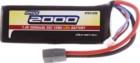 Duratrax DTXC1836 - discontinued LiPo Onyx 2S 7.4V 2000mAh 25C Soft Case Star Plug