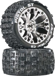 Duratrax DTXC3557 - Pistol ST 2.8 inch Truck Mounted 1/2 inch Offset C2 Chrome (2)