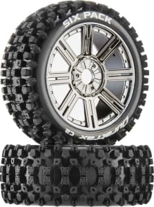 Duratrax DTXC3605 - Six Pack 1/8 Buggy C2 Mounted Spoke Black Chrome