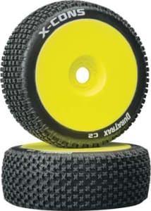 Duratrax DTXC3612 - discontinued 1/8 X-Cons Buggy Tires C2 Mounted Yellow (2)