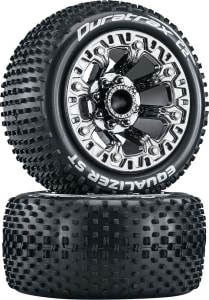 Duratrax DTXC5108 - Equalizer 2.2 St & Buggy Rear Tires Mounted Black-Chrome Wheels