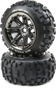 Duratrax DTXC5308 - discontinued Six Pack 1/8 ST Sport Mounted Black/Chrome 17mm 2