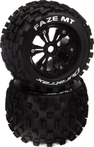 Duratrax DTXC5582 - FAZE 1/8 MT Mounted 0 Offset 17mm Black (2)