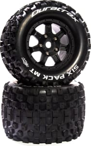 Duratrax DTXC5634 - discontinued Six Pack MT Belted 3.8 Mounted 0 Offset Black 17mm