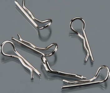 Duratrax DTXC6472 - Silver bent Body Clips 28.5mm long 1.4mm wire (6)