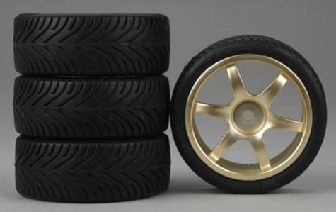 Dynamite DYN7955 - 6-Spoke Gold Wheels Radial (4)