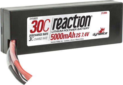 Dynamite DYN9005EC - Reaction 7.4V 5000mAh 2S 30C LiPo Hard Case: EC3