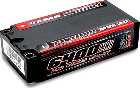 Fantom Racing FAN25124 - 7.6v 130c 6400mah Shorty Mvs 3.0 Pro Hv LiPo-Hv