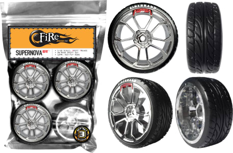 FireBrand RC FBR1SUNOVA320 - Supernova DT 1:10 Wheels/Tires set of 4