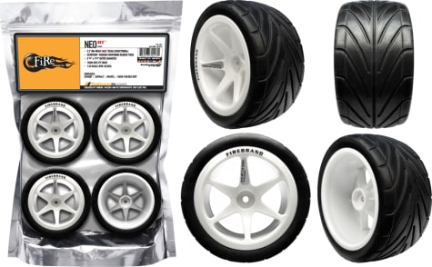 FireBrand RC FBR1WHENEO172 - NEO-RT WIDE 2.2 & #8243; 1:10 Race Tread White Set of 4