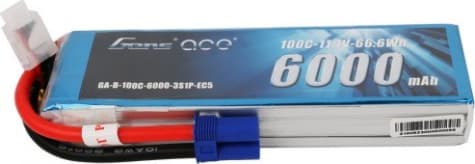 Gens Ace GAB7252 - Gens ace 6000mAh 11.1V 100C 3S1P LiPo Battery Pack with EC5 Plug