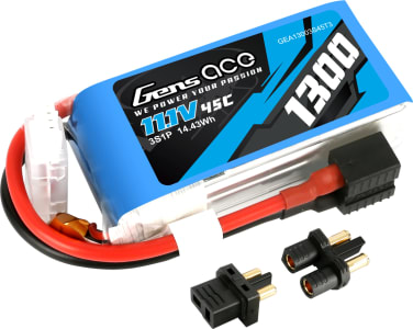 Gens Ace GEA13003S45T3 - 11.1V 45C 3S 1300mAh LiPo: EC3 Deans